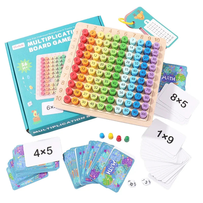 Jouets éducatifs en bois Montessori pour enfants, jouets mathématiques pour bébés, Table de Multiplication 99, outils pédagogiques d'arithmétique, cadeaux pour enfants