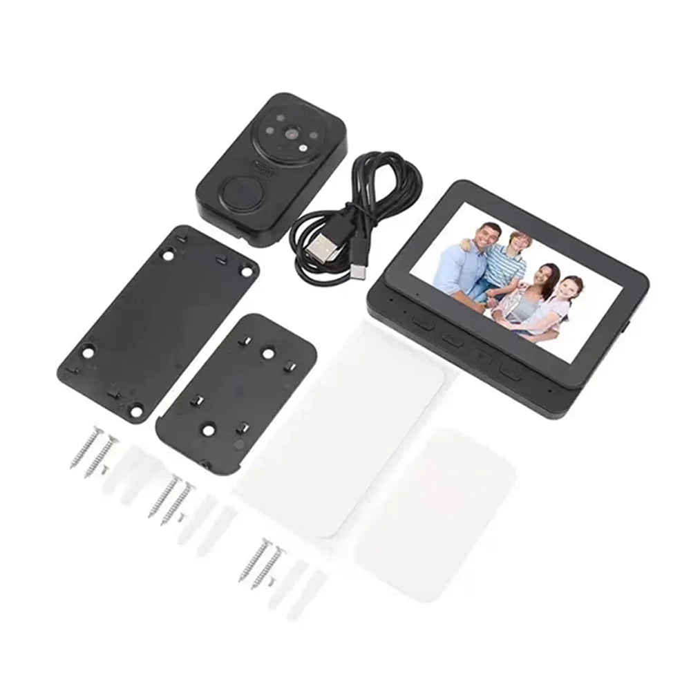 Ensemble de caméra de sonnette vidéo sans fil, caméra de sécurité intelligente avec Vision nocturne, WiFi 2.4G, HD, détection de mouvement, stockage en nuage