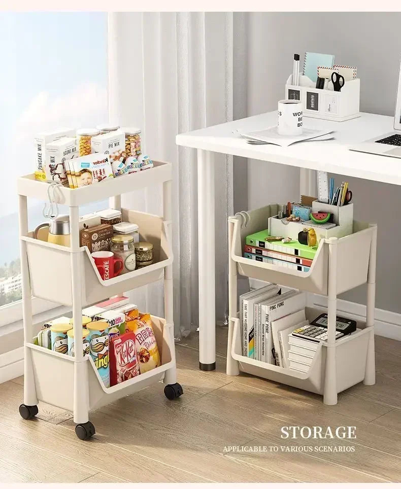Bibliothèque à roulettes multicouche simple, armoire de rangement à fente étroite, coin de cuisine, petit meuble de rangement, T1
