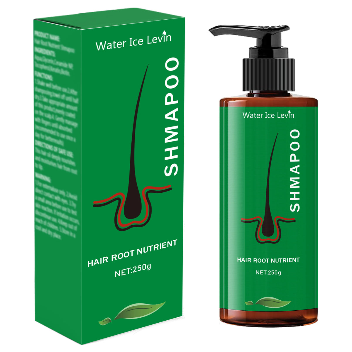 Shampoing nutritionnel racine 250g, adapté aux types de cheveux normaux de formule hydratante, soins capillaires quotidiens, conception de bouteille lisse, ingrédients naturels