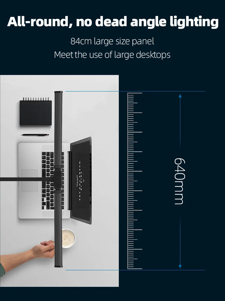 Lampes de bureau LED à double tête, lumière de moniteur d'ordinateur à intensité variable en continu, lampe de table USB pour étude de bureau, luminaire de lecture  lumiere bureau  lampe ecran ordinateur