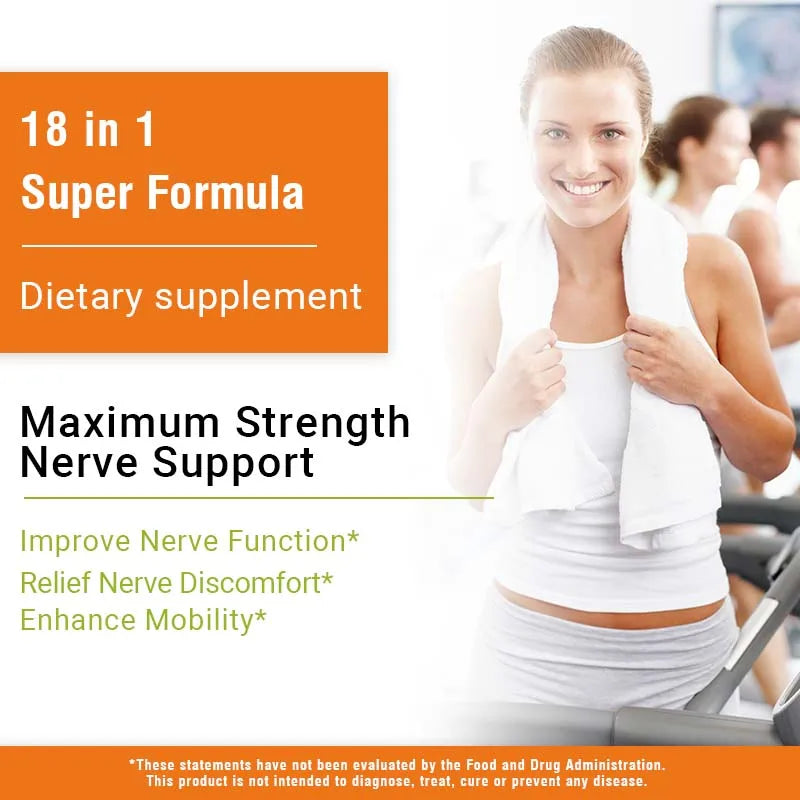 Complément de soutien pour la neuropathie 600 mg - Soutient le système nerveux, soulage le stress, favorise la fonction cérébrale et augmente l'énergie
