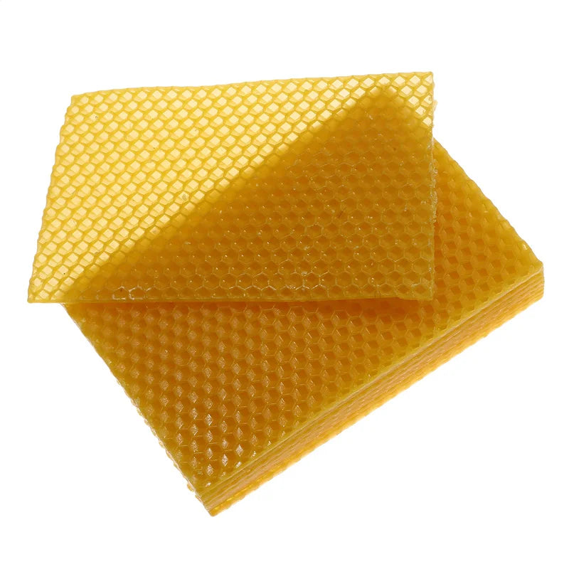 Feuilles de cire d'abeille naturelle, 10 pièces, feuille en nid d'abeille, cadre de cellule de ruche, fond de teint en cire pour la fabrication de bougies, artisanat, fournitures de travaux manuels pour l'apiculture