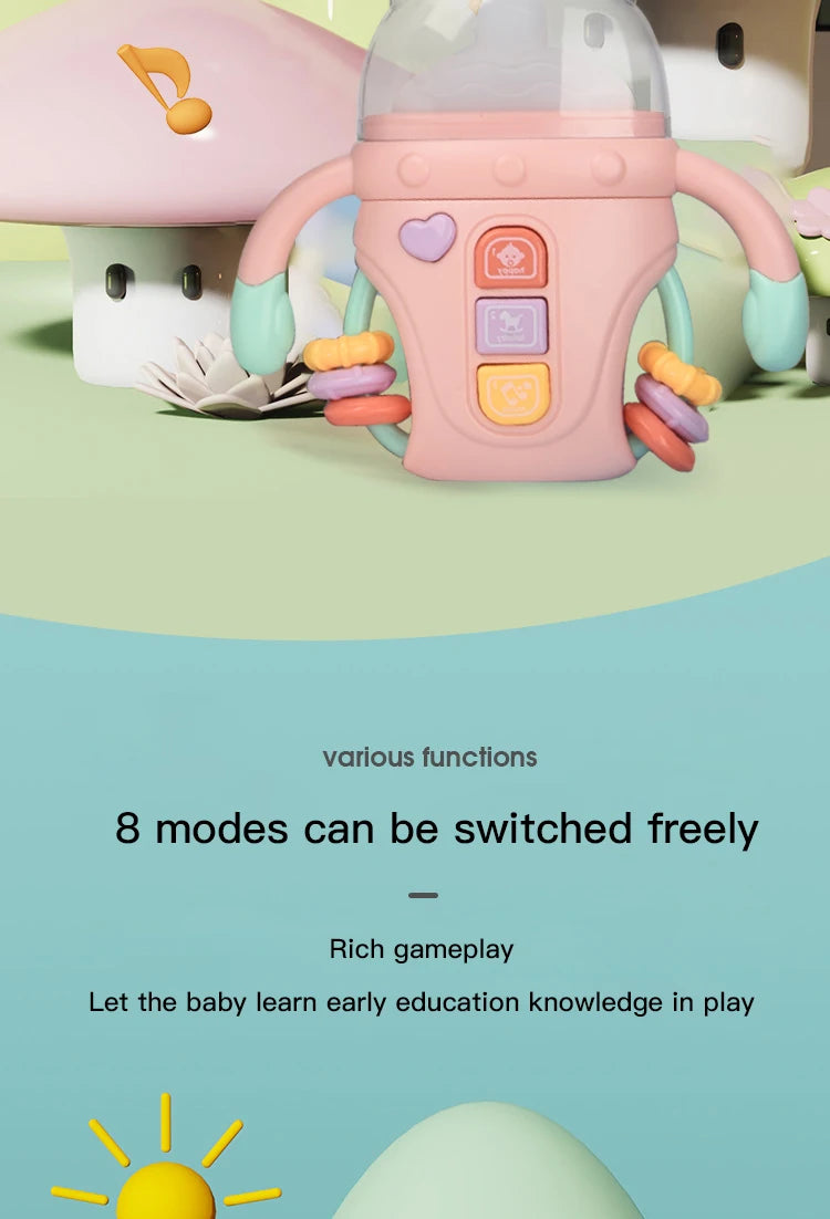 Hochet pour bébé, jouet d'apprentissage sensoriel Musical avec musique et lumières, sucette de dentition pour tout-petits, garçons et filles, cadeaux 0-24M