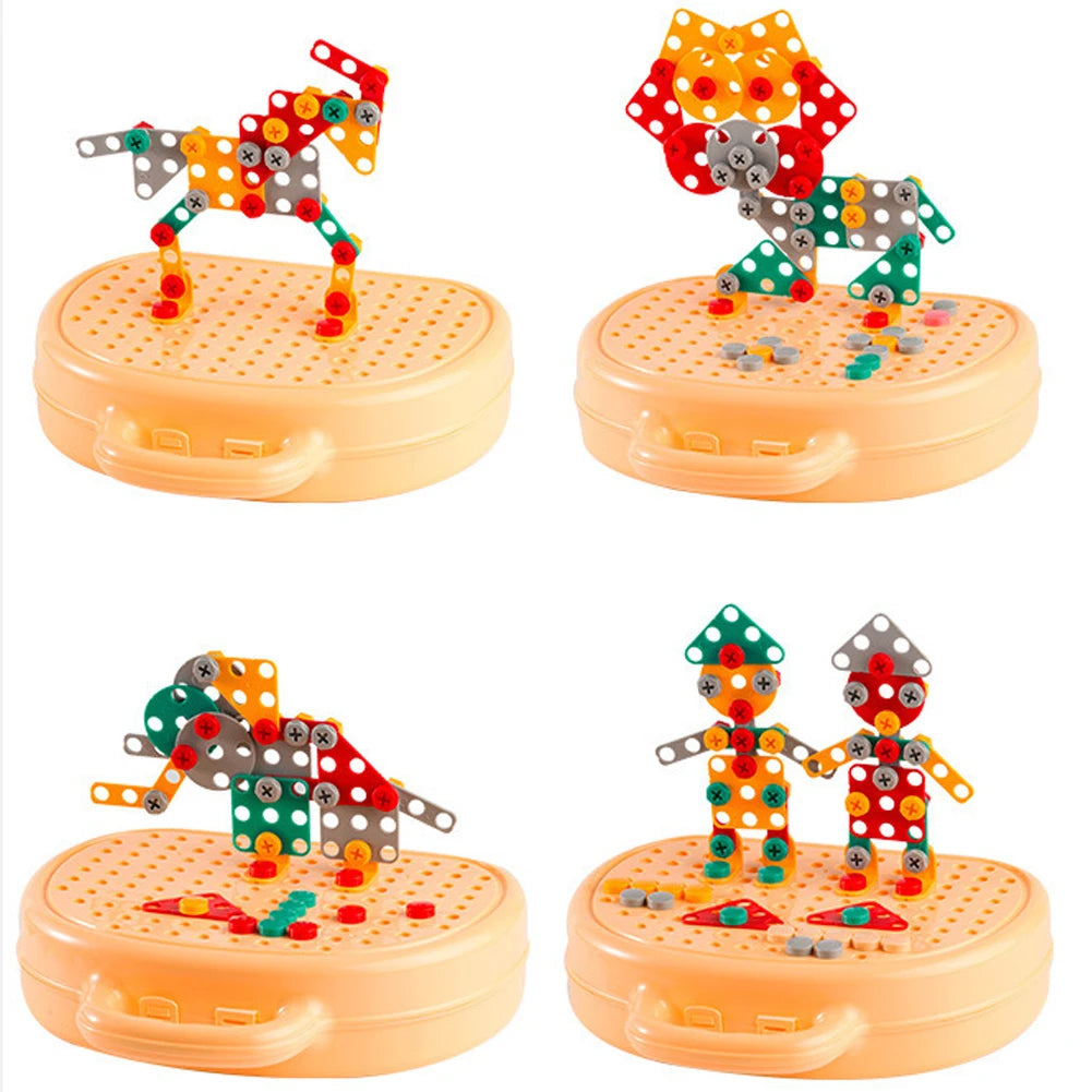Perceuse électrique pour enfants, boîte à outils, jeux de perçage, Puzzle éducatif, jouet pour garçons, Puzzle à vis Montessori, jouets de jeu de simulation pour enfants