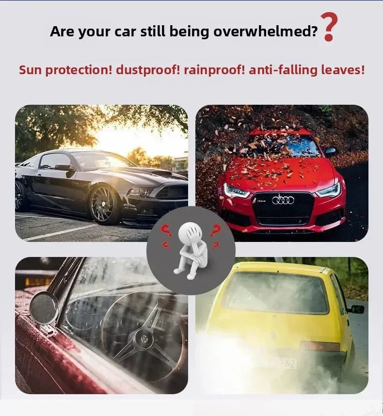 Outdoor car cover, waterproof, four-season windshield protector, hail protection, snow cover, sunshade, frost protection pieces