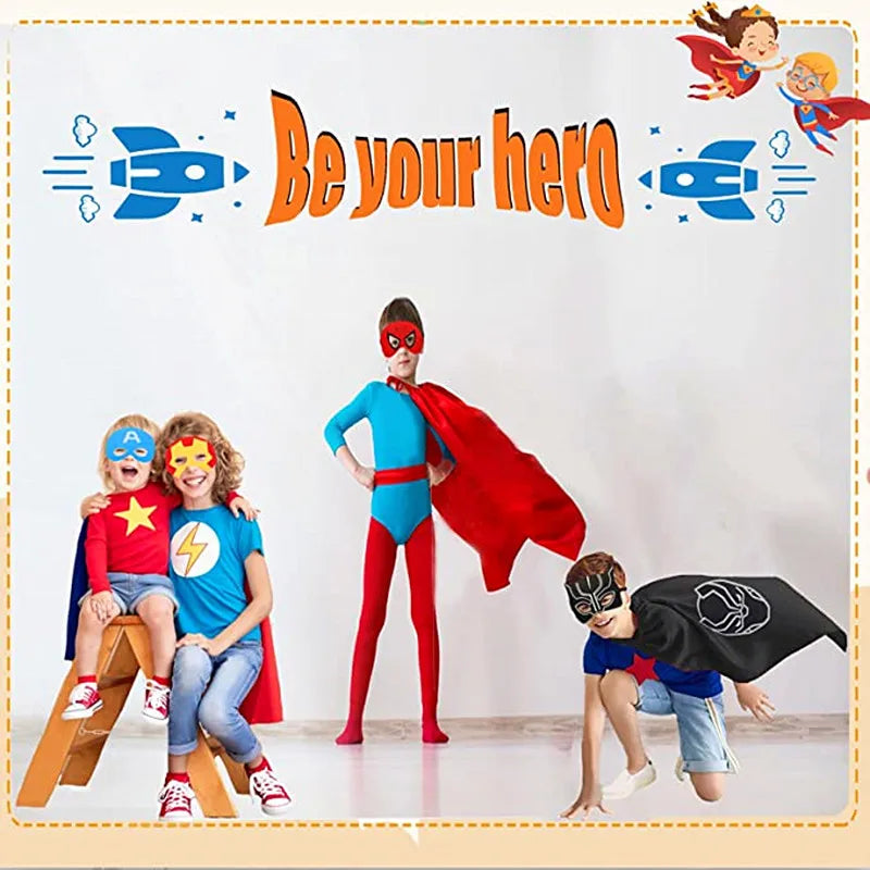 Capes de super-héros pour enfants de 3 à 10 ans, cadeaux pour garçons, Costumes habillés de dessin animé, fournitures de fête, cadeaux de pâques