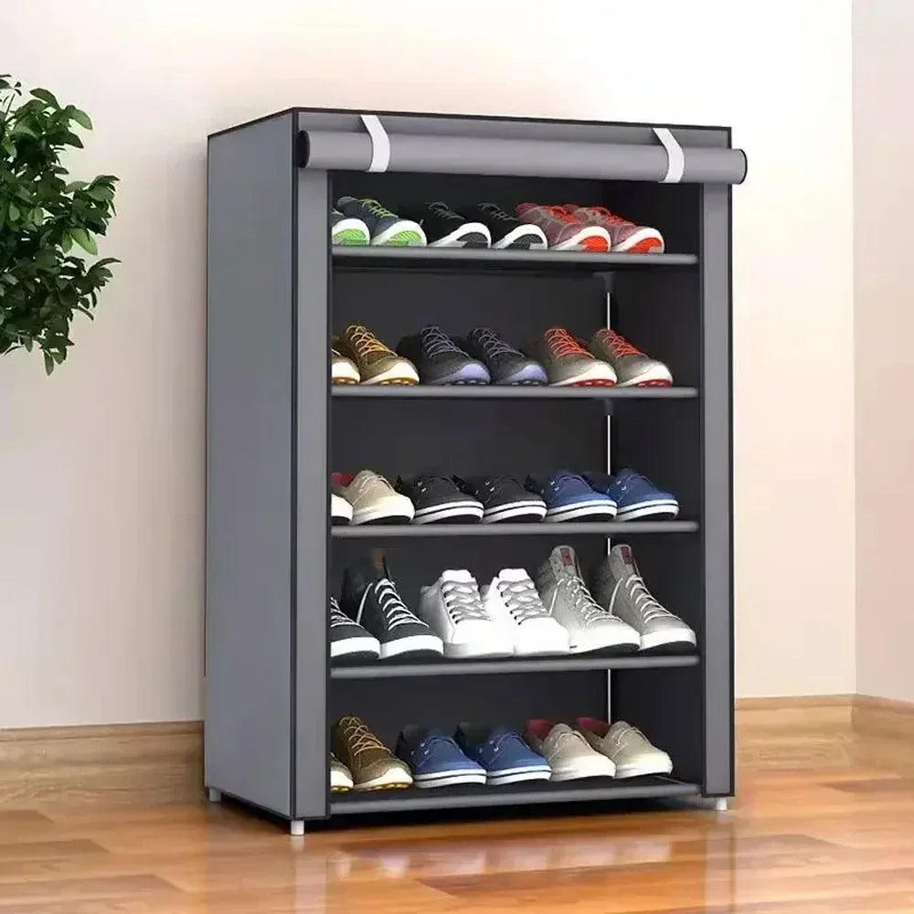 Étagère à chaussures en tissu anti-poussière, armoire à chaussures multicouche non tissée, support de rangement Simple, armoires peu encombrantes pour la maison, étagère à chaussures