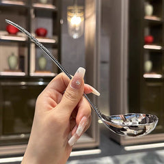 Cuillère à soupe en acier inoxydable, cuillère de grande capacité, vaisselle argentée polie miroir, vaisselle de cuisine pour la maison