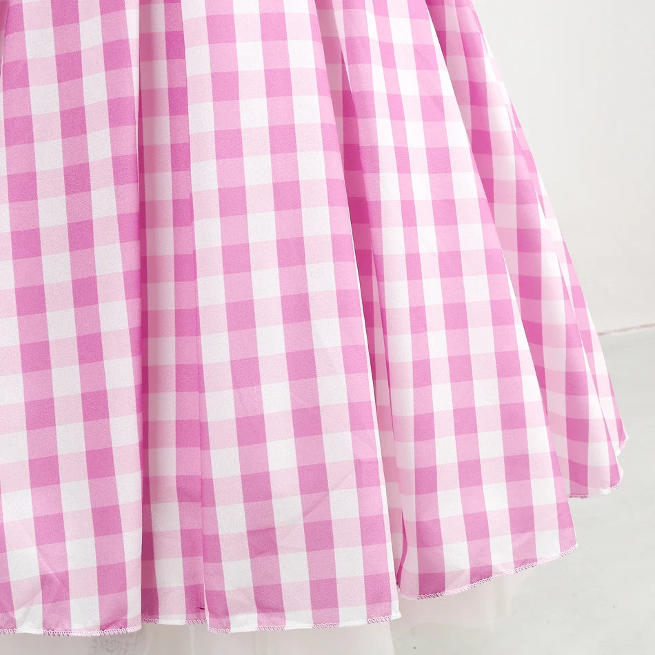 Robe de Costume à carreaux pour filles, pour anniversaire, Halloween, vêtements pour enfants, robes de fête, princesse Cosplay