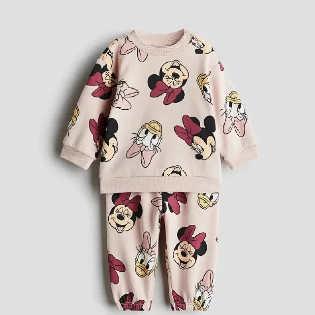Costumes pour tout-petits, sweat-shirt + pantalon de dessin animé, ensemble deux pièces, tenues à manches longues, mode, sweat à capuche imprimé de dessin animé, pantalons de survêtement, vêtements d'extérieur