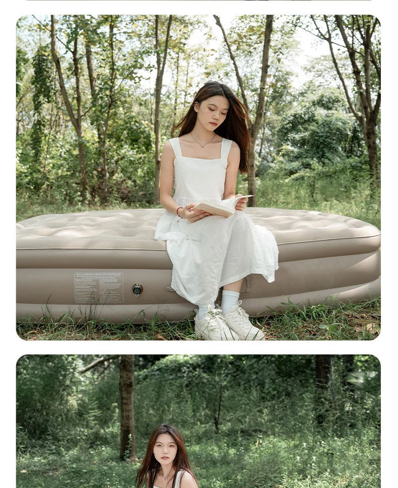 Matelas pneumatique intérieur tapis de Glamping matelas de couchage gonflable en PVC tapis de lit de Camping de luxe pour 2 personnes tapis épais à pompe intégrée