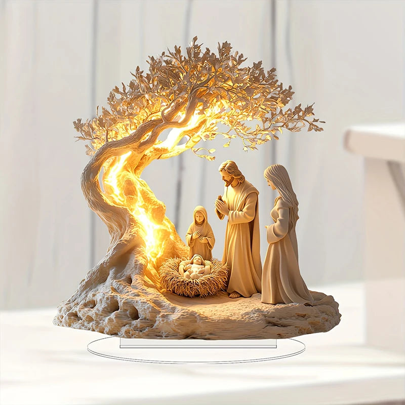 Easter nativity scene figurine, table decoration, nativity figurine set, home decoration