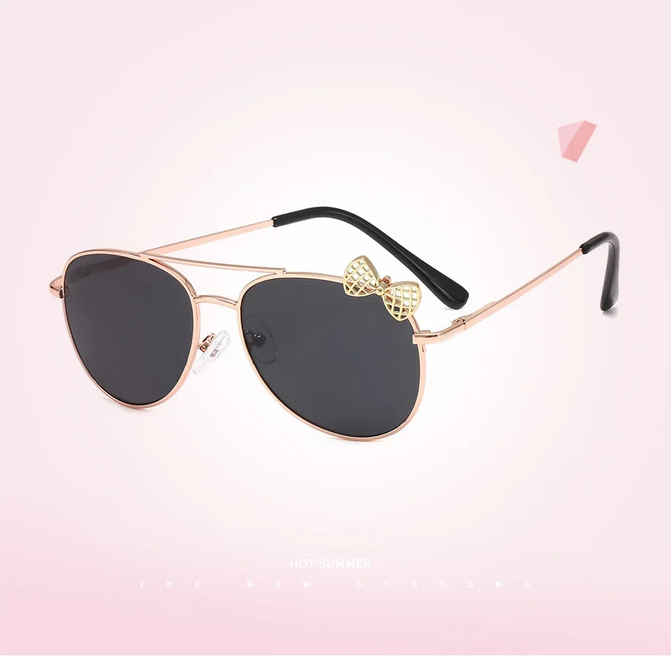 Lunettes de soleil mignonnes pour enfants, monture métallique, mode filles, lunettes de cyclisme en plein air, lunettes de fête, fournitures de photographie
