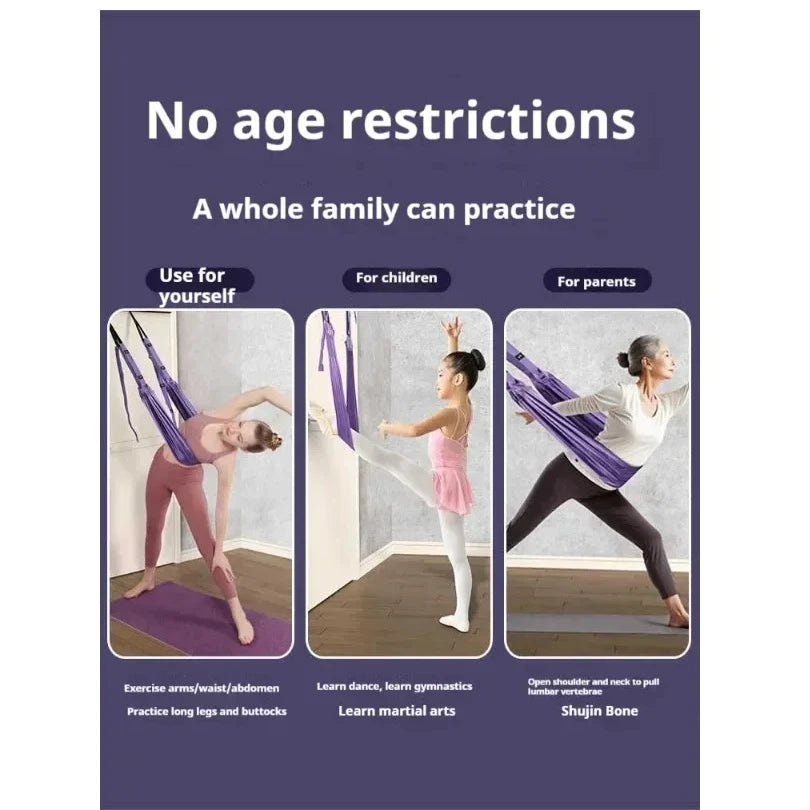 Ensemble de Yoga aérien en soie pour femme, hamac, jambes arrière, étirement, balançoire, accessoires de Pilates, ceinture de Fitness élastique, équipement de gymnastique à domicile