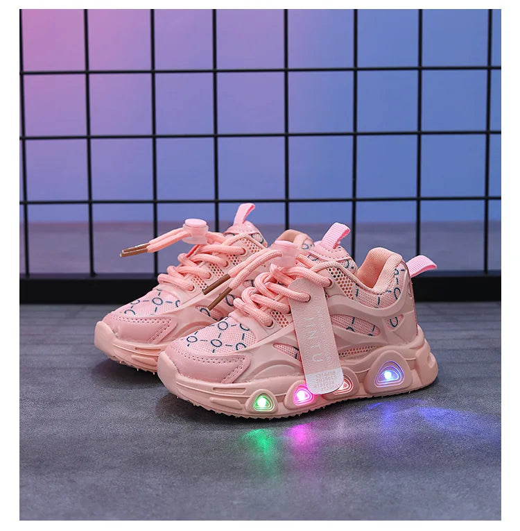 Enfants baskets 2025 printemps nouvelle fille Sneakers1-6 ans décontracté LED enfant chaussures mode filles chaussures chaussures De créateur Tenis De Mujer
