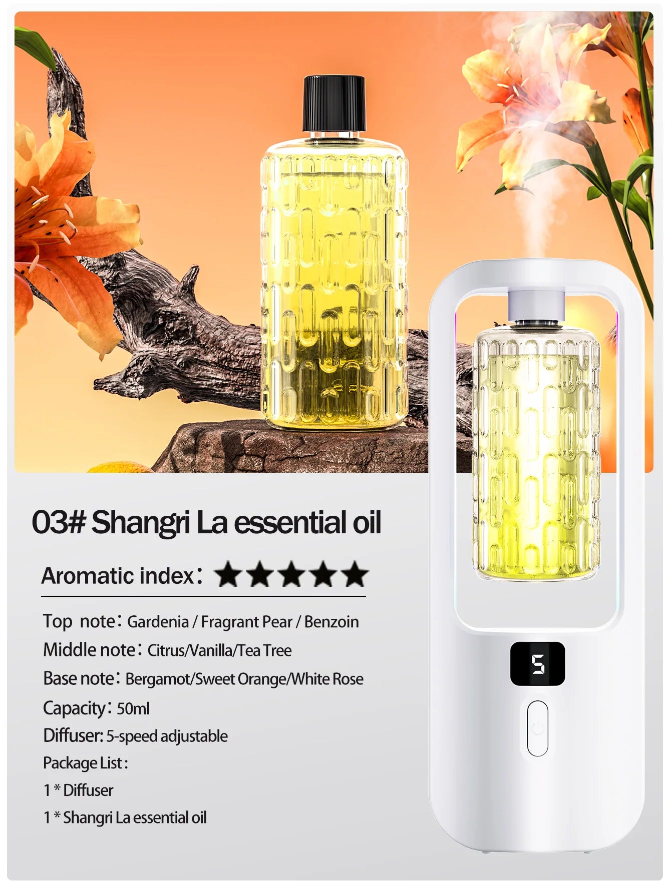 Diffuseur d'aromathérapie automatique pour éliminer les odeurs, adapté à un usage domestique, avec de l'huile essentielle pour le rafraîchissement de l'air.