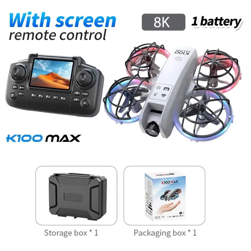 K100 MAX Mini GPS Drone 8K HD caméra vidéo en temps réel transmission écran contrôle évitement d'obstacles photographie aérienne RC quadrirotor