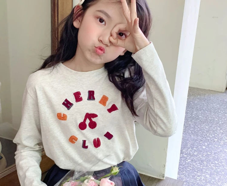 Ensembles de vêtements t-shirts et jupes pour enfants aw25 bp, t-shirts à manches longues imprimés mignons pour filles et jupe imprimée à pois, ensemble de vêtements
