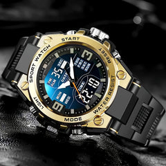 [Montre chronographe numérique pour hommes] montre chronographe multi-sport montre à quartz numérique pour hommes avec alarme Date lumineuse le Gi idéal