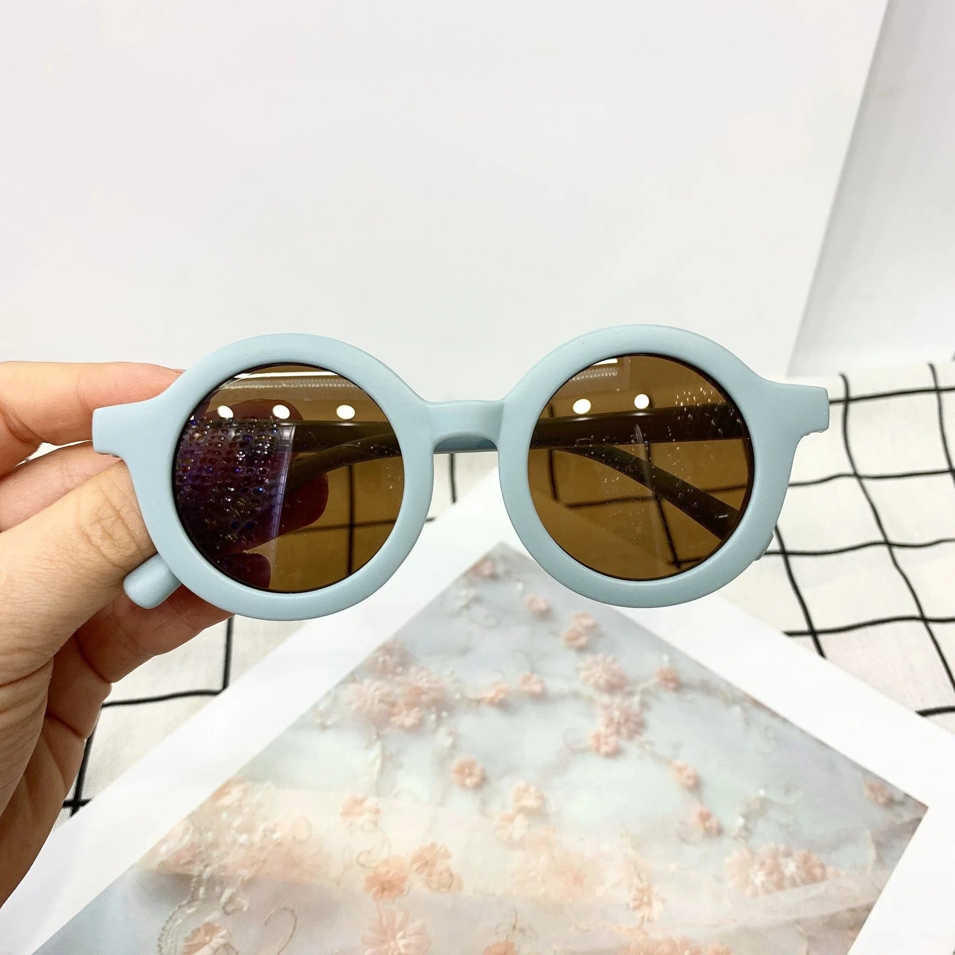 Lunettes de soleil tendance pour enfants de 1 à 8 ans, verres dépoli et décoratifs