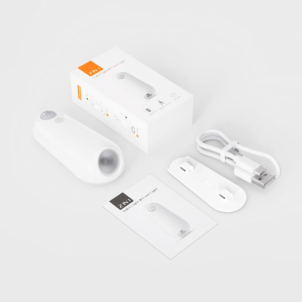 Capteur de mouvement intelligent veilleuse projecteur LED lumières de toilette USB Rechargeable lampe de pied colorée applique murale pour salle de bain couloir
