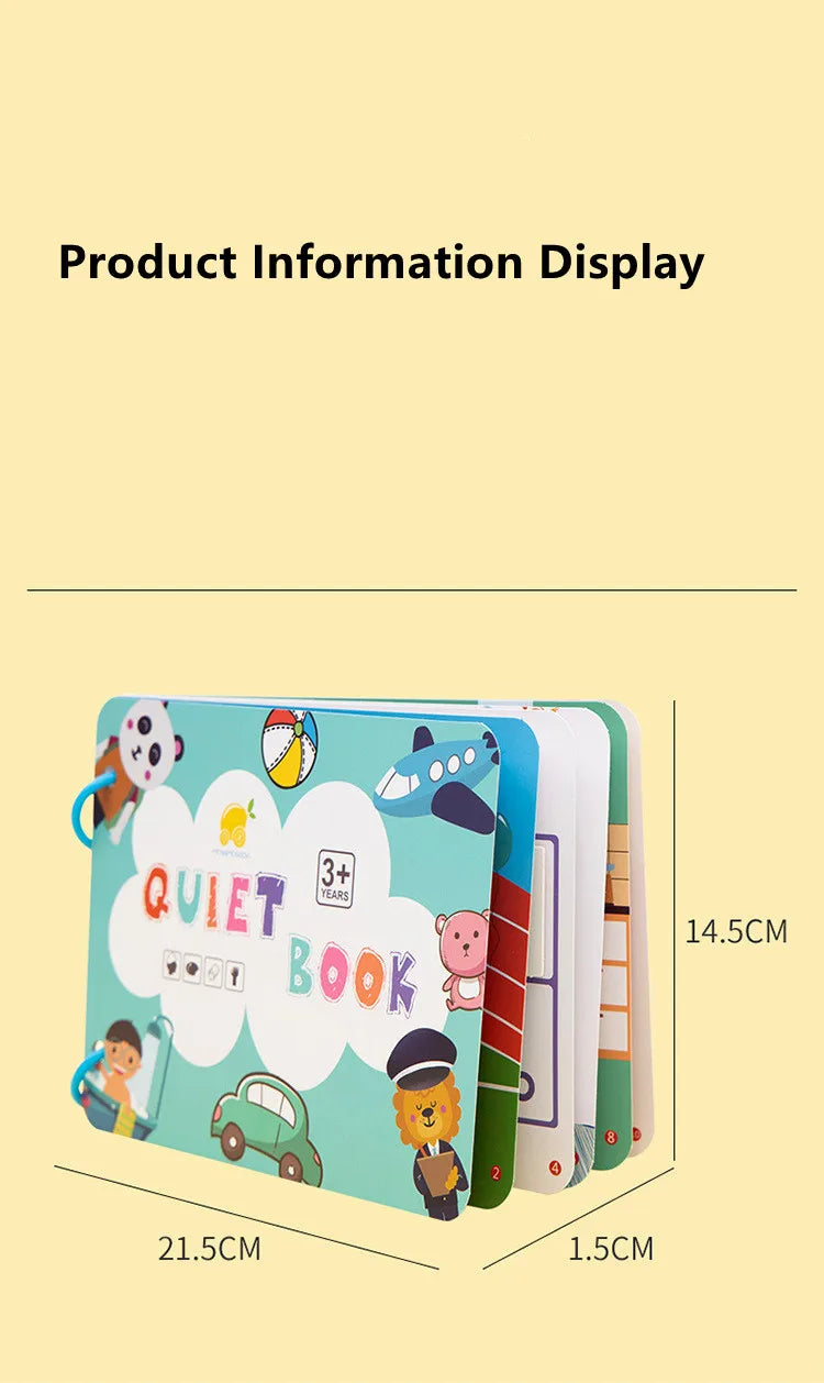 Livre silencieux, jouets d'activité éducative pour enfants, carte occupée à plusieurs reprises, pâte, Puzzle assorti, livres de Cognition, jeu Montessori pour bébé