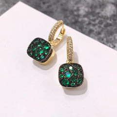Boucles d'oreilles classiques en forme de bonbon, incrustation de Zircon, ruche en cristal, nid d'abeille, plaqué or, goutte d'eau, cadeau pour femmes, bijoux à la mode