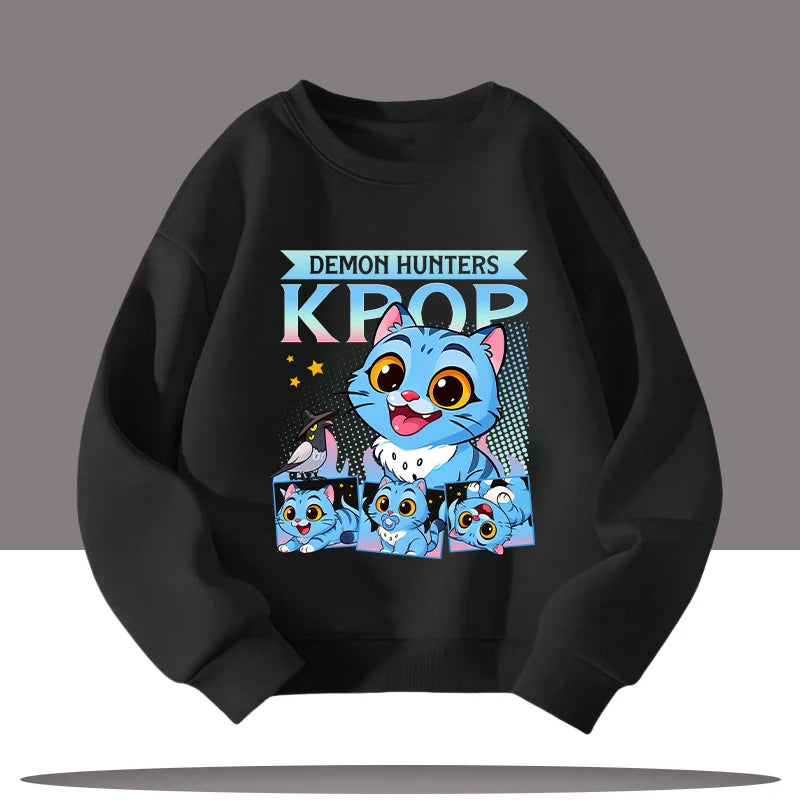 Vêtements pour enfants K-pop chasseurs de démons dessin animé imprimé 3-12 ans nouveau Style enfants col rond Sport chemise mignon fille haut décontracté