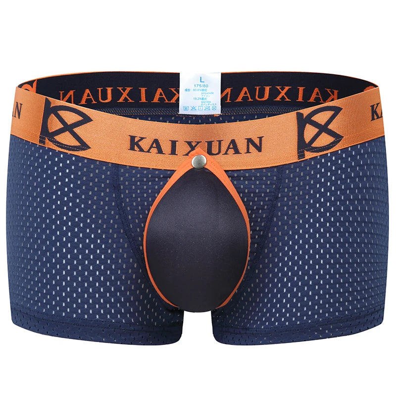 Men's underwear boxer shorts with removable front, jockstraps, and padded briefs.