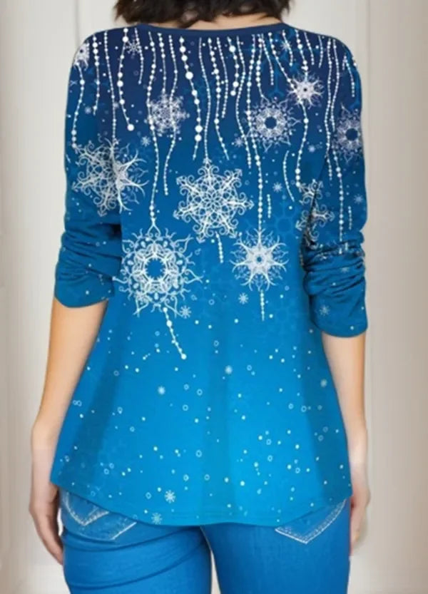 Arbre de noël femmes t-shirt mode col rond à manches longues hauts chemises impression 3D décontracté Harajuku femme grande taille vêtements