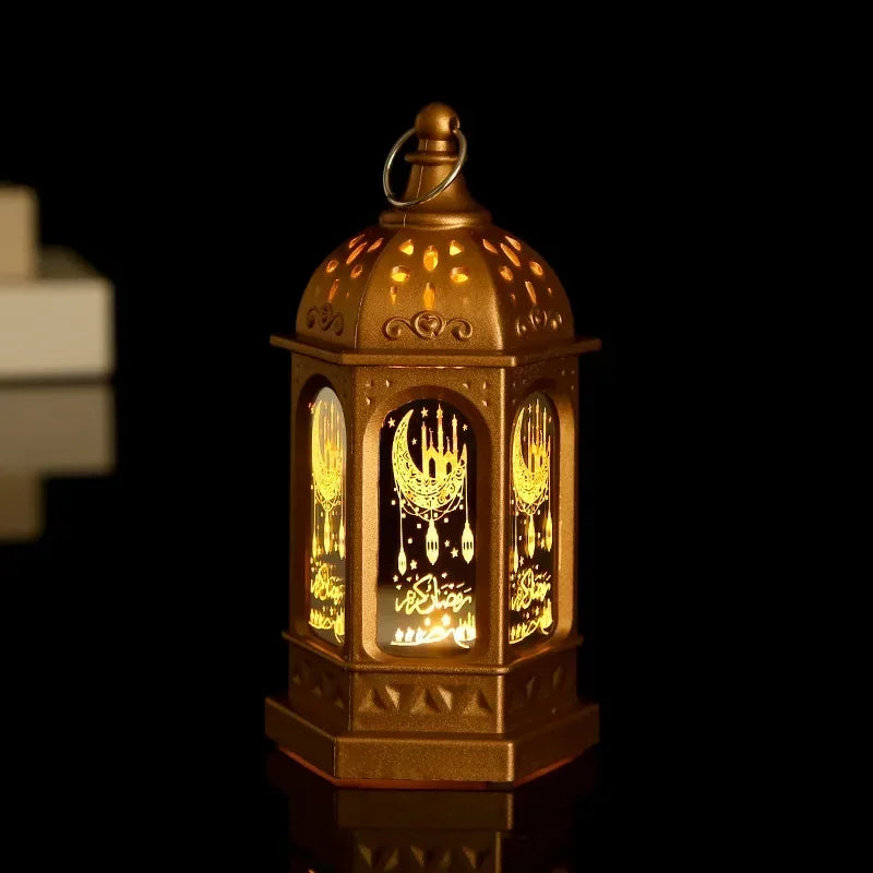 Ramadan Muslim Lantern, Eid Mubarak Ornament, LED Night Light for Festivals, Eid Al Adha Gift, Ramadan Gurbang Decoration for Home
