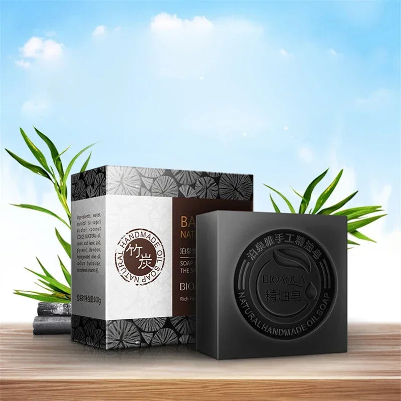 Savons aux huiles essentielles Bioaqua au miel, rose, jasmin, aloé, matcha, myrtille, lavande, charbon de bambou, savons en bambou noir
