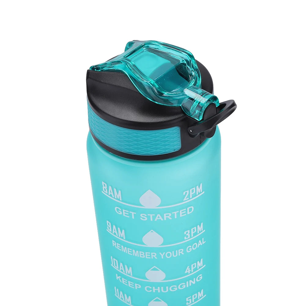 Bouteille d'eau de sport de motivation étanche, carafe à boire HI, carafe de fitness en plein air, carafe de voyage, standardisation de cuisine, 1 litre