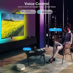 Rétro-éclairage Led pour télévision intelligente, avec caméra, 5V, Usb, Rgbic, écran de télévision synchrone, Ambilight, 3.8M, 5M, télécommande avec application pour salle de jeux
