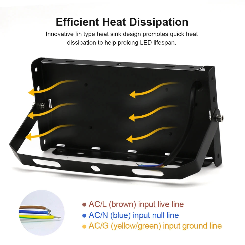 Éclairage LED étanche AC 220V IP65 projecteur extérieur projecteur 50W 100W 150W LED réflecteur lampadaire éclairage paysager