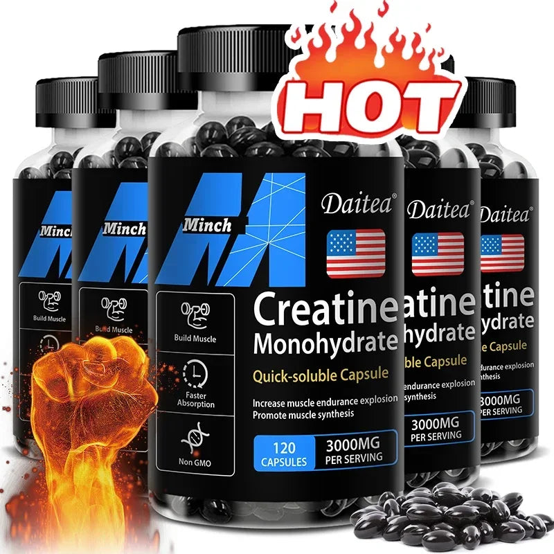 Créatine monohydrate - 3 000 mg par service, créatine pré-entraînement pour aider à construire les muscles, améliorer l'énergie et les performances