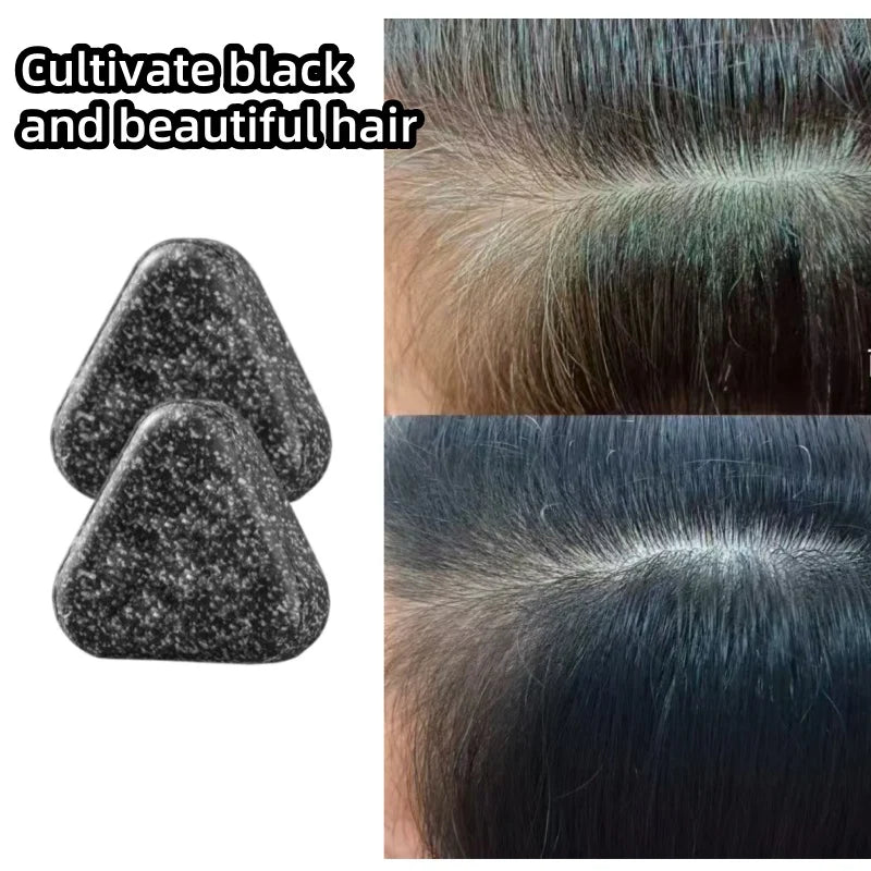 Shampoing naturel pour cheveux noirs, barre faite à la main avec Ganoderma Polygonum Multiflorum, savon nourrissant et brillant pour la croissance des cheveux à base de plantes