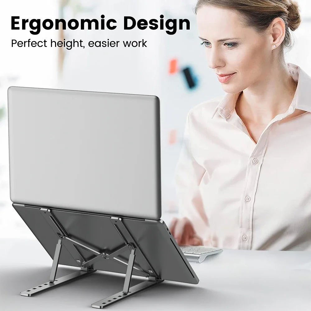 Support d'ordinateur Portable en aluminium, Base supérieure pliable, Support d'ordinateur pour Macbook Air Pro, accessoires