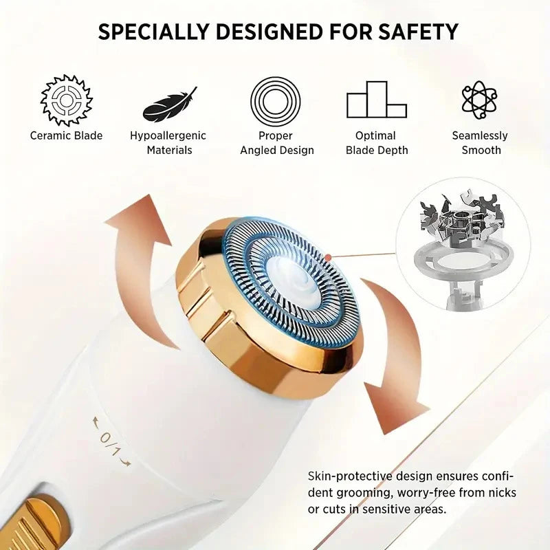 Electric razor for women, feminine razor, bikini trimmer, ladies' body razors, underarm and leg shavers, portable painless epilator