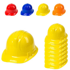 Chapeaux de Construction pour enfants, matériel en plastique souple, thème de Construction, chapeaux de robe de fête d'anniversaire, fournitures de décoration de fête, 12 pièces