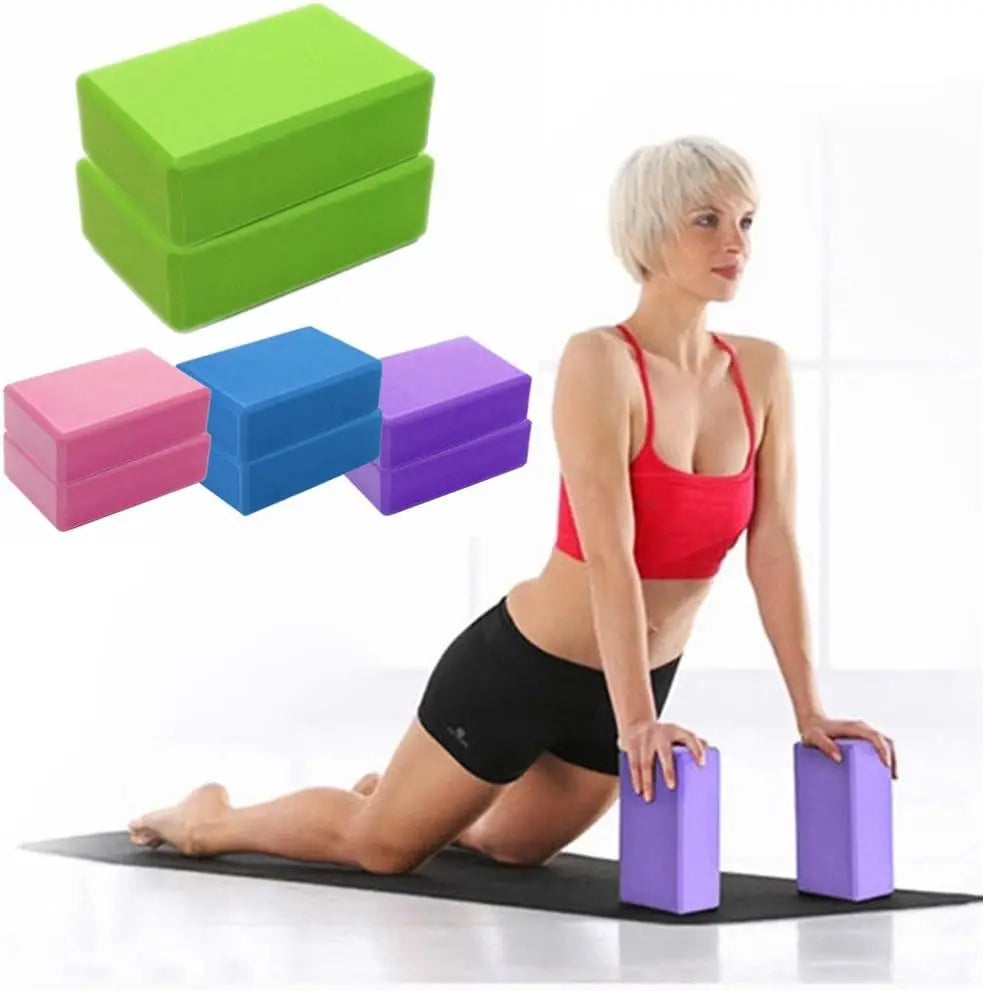 Blocs de Yoga haute densité 1 pièce, briques de Fitness d'entraînement en mousse EVA, blocs de gymnastique antidérapants à poignée extensible Pilates, gymnastique