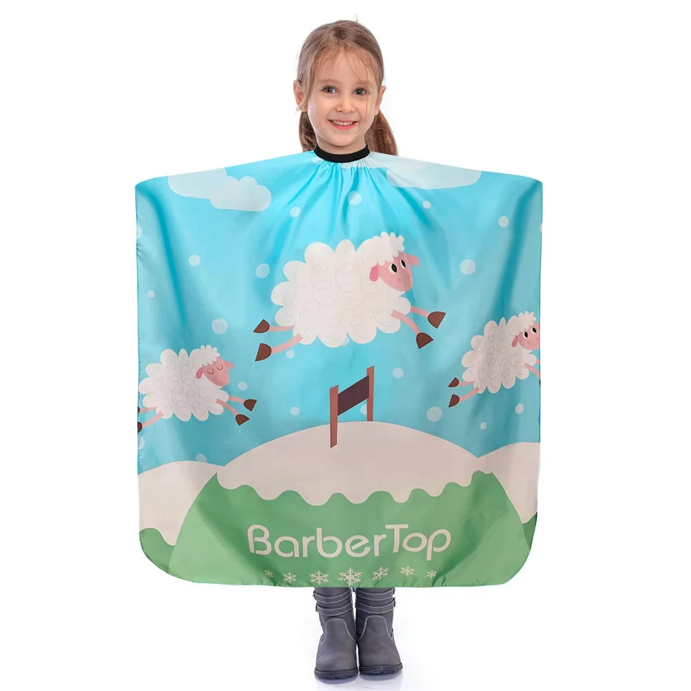 Cape de coiffure pour enfants, dessin animé mignon, robe de coiffure, salon de coiffure, tissu de coiffeur pour enfants