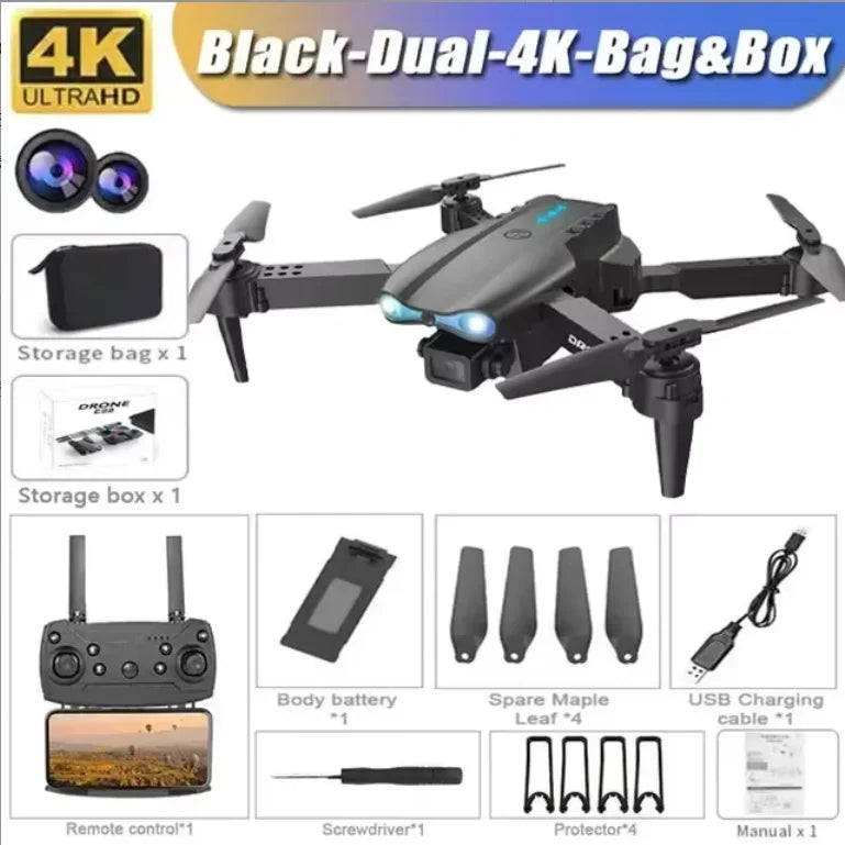 Drone professionnel HD E99Pro 4k double WIFI fpv quadrirotor avion avec évitement d'obstacles pour caméra de Drone de photographie aérienne