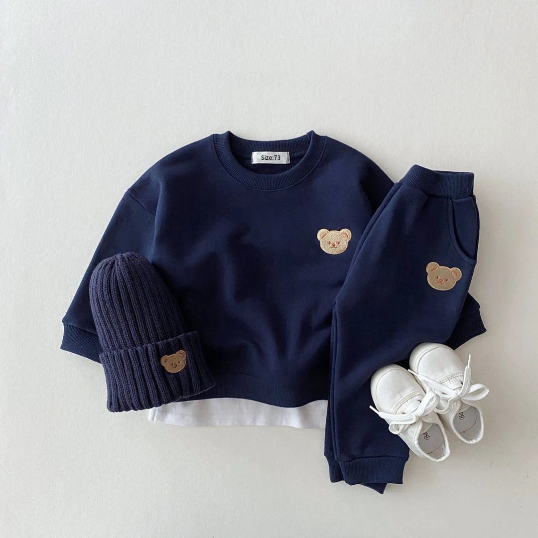 Mode enfant en bas âge bébé garçons fille automne vêtements ensembles bébé fille vêtements ensemble enfants sport ours sweat pantalon 2 pièces costumes tenues