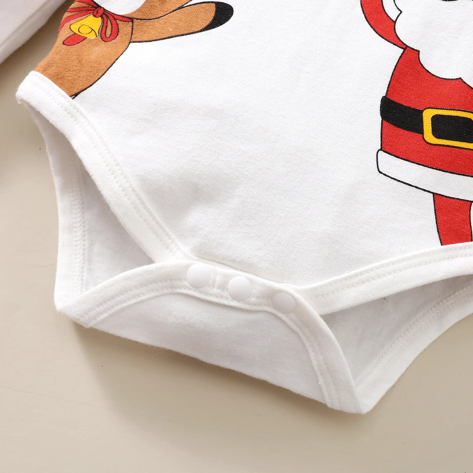 Ensemble de vacances pour enfants, body imprimé père noël + jupe en fil + bandeau + chaussettes, ensemble de noël pour bébé fille de 0 à 18 mois, 4 pièces/ensemble