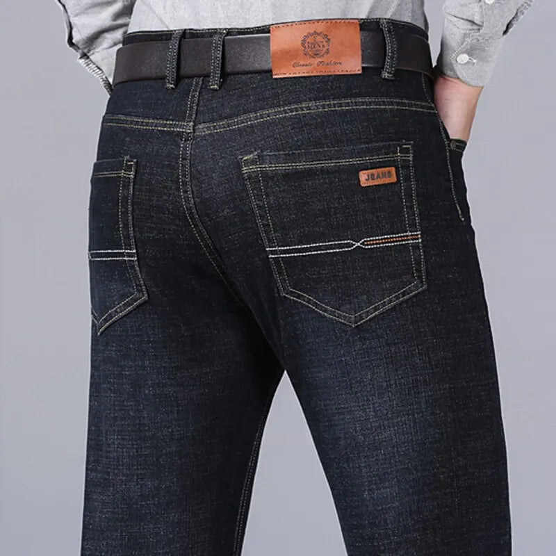 Jean classique pour homme, salopette en denim, doux, noir, taille 32-38, nouvelle collection