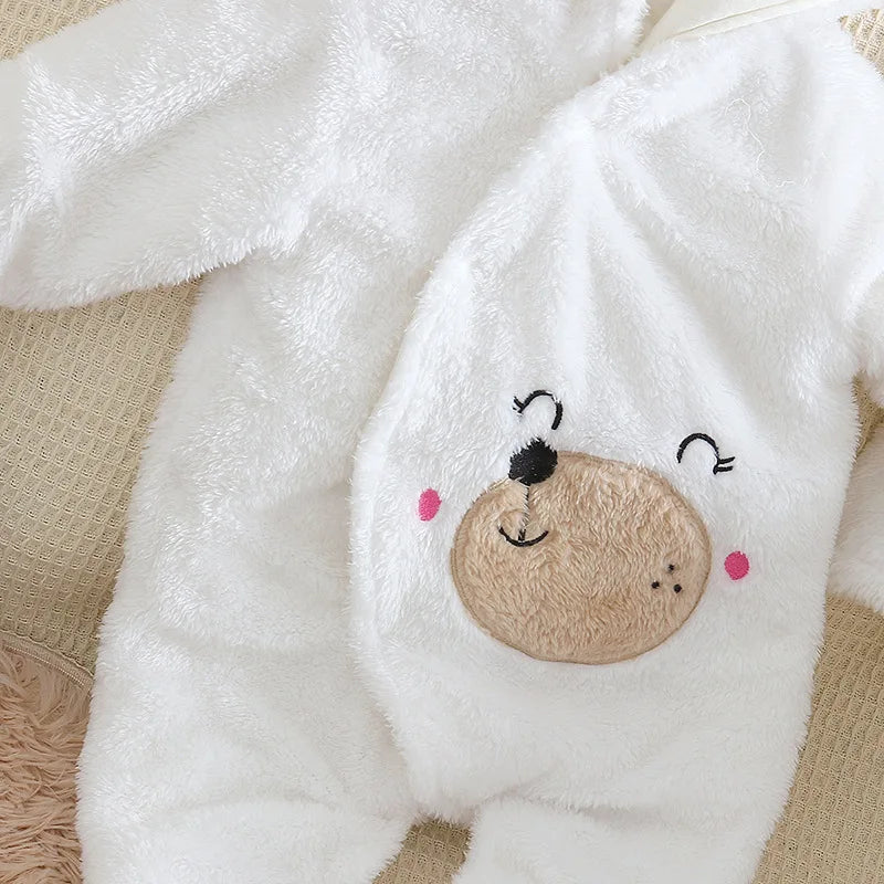 Vêtements d'escalade en peluche pour bébé de 0 à 2 ans, chauds et épais, en coton, avec chien et lapin, dessin animé, nouvelle collection automne et hiver