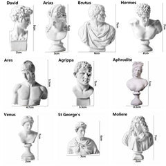 Office ornament inventory for interior decoration, plaster portraits, Myenson Greek figurine, famous sculpture, plaster bust statue