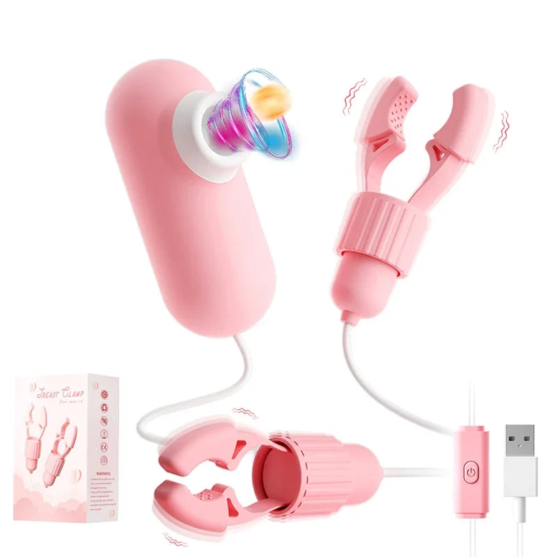 Stimulateur de mamelon sensible avec vibration – Appareil de plaisir à double action pour le bien-être et le massage intimes des femmes